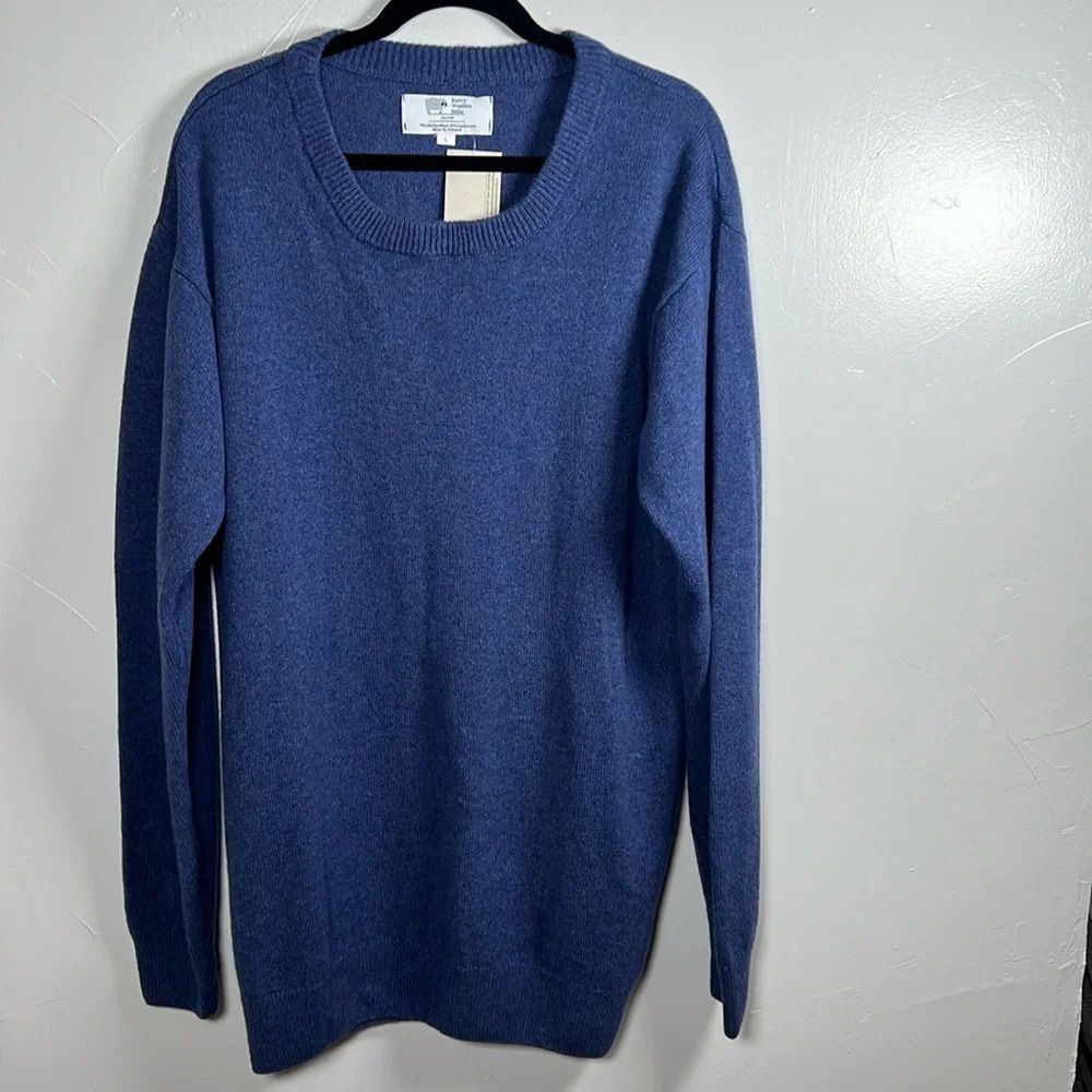Kerry Woollen Mills Sweater Mens Merino Wool Cashmere Blue Size XL NWT Ireland